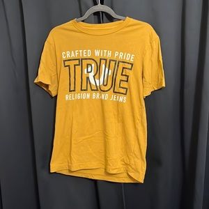 True Religion Black White & Yellow Tee Size Men’s Small